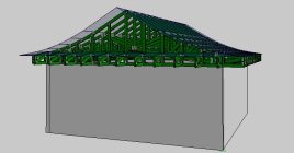 Custom-designed roof trusses shown on blueprints.